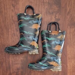 Western Chief Kids' Dinosaur Pattern Rain Boots Size 6